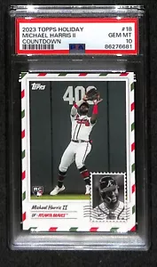 2023 Topps Holiday Countdown # 18 Michael Harris II RC PSA 10 GEM MINT Pop 17 SP - Bild 1 von 2