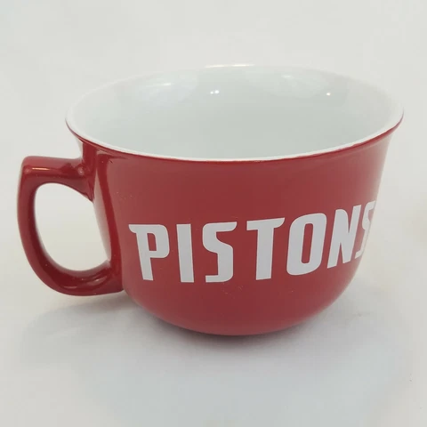 Detroit Pistons Logo Jumbo Red Soup Mug NBA RFSJ Cover
