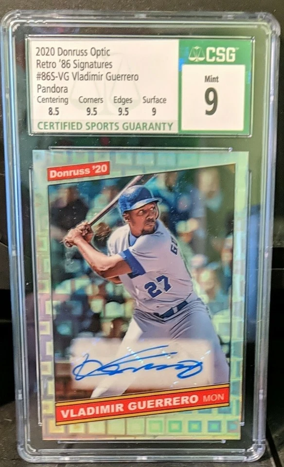 Vladimir Guerrero #2/5 SSP 2020 Donruss Optic Silver Pandora PSA 9 como nuevo #86S-VG  Foto 1 de 2