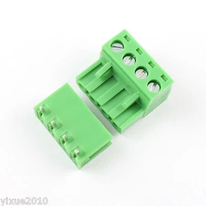 Conector enchufable bloque de terminales de tornillo de ángulo recto de 4 pines de 5,08 mm 100 piezas - Imagen 1 de 6