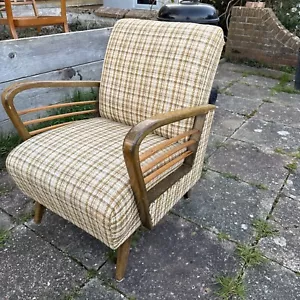 Vintage Continental Armchair In Art Deco Style Mid Century Loft Scandi Armchair - Picture 1 of 2
