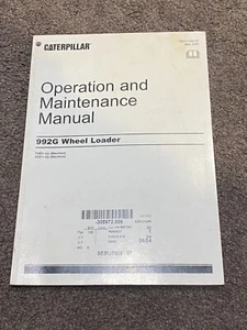 Caterpillar Operation And Maintenance Manual 992G Wheel Loader SEBU7009-07 - Imagen 1 de 5