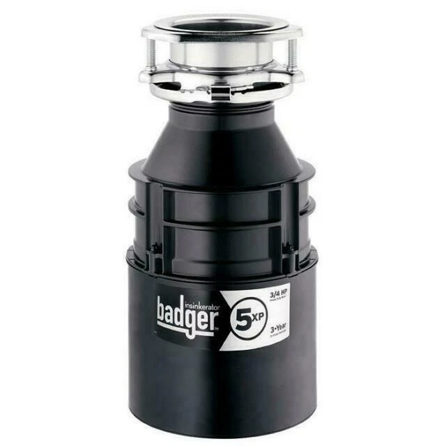 InSinkErator Garbage Disposal, Badger 5XP, 3/4 HP Continuous Feed - Gray