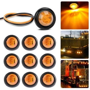 10x 3/4'' LED Amber Side Marker Lights Truck Trailer Side Bullet Clearance Light - Picture 1 of 12