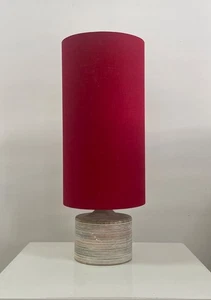 Extra Tall Lampshade Dark Red 100% Linen Cylindrical Cylinder Drum - Picture 1 of 9