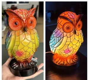 Cute Owl Lamp Nightlight Resin - Picture 1 of 7