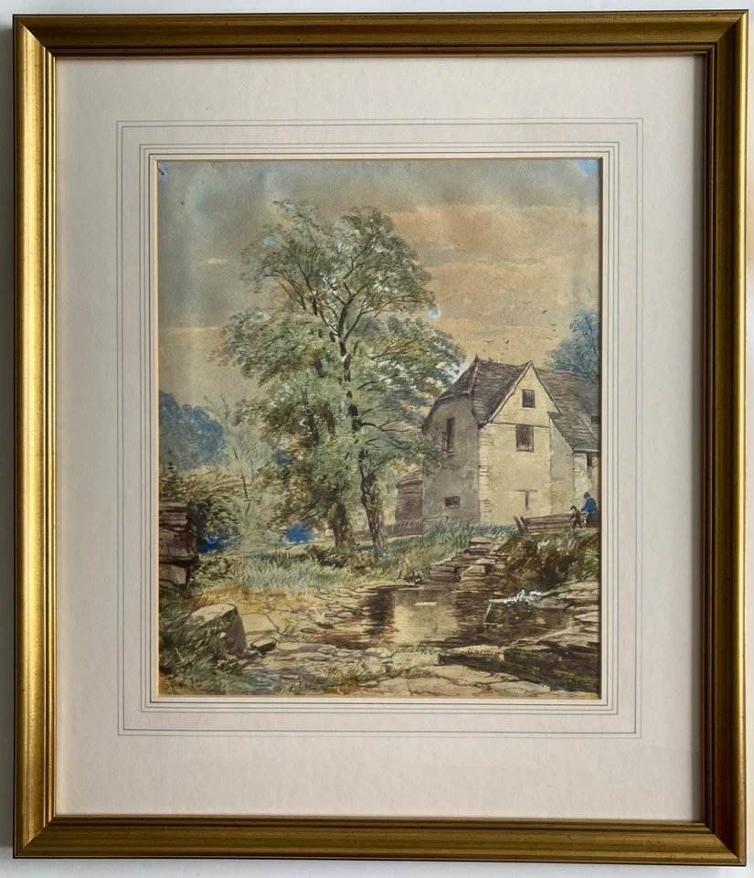 John Syer, Jr (1846-1913) Original signed Victorian watercolour painting of Mill - Image 1 of 4