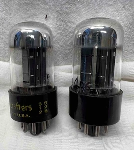 Paar Sylvania 6SN7GTA Röhren Chrom Kuppel schwarz Winkelplatten TV-7D/U getestet - Bild 1 von 8