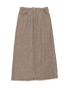 TRUSSARDI JEANS Mujer Maxi Falda Línea A EU 40 Mediana W28 Gris Lino AP07 - Imagen 1 de 3