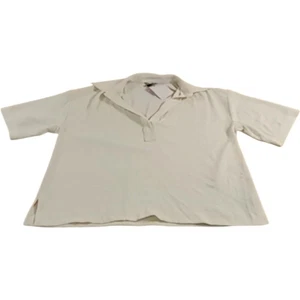 RIVER ISLAND Women's Polo Top UK14 Short Sleeve Ivory Casual Wear - Picture 1 of 4