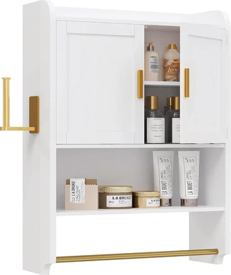 Mueble de pared de baño, botiquín montado en la pared, cabina de almacenamiento que ahorra espacio Foto 1 de 4