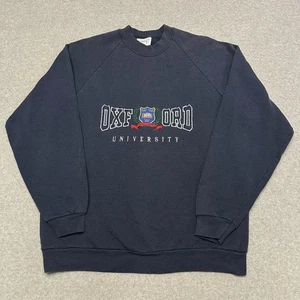 Vintage Oxford University Sweatshirt Herren XL Navy Crewneck Pullover Shield 90s - Bild 1 von 6
