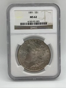 1891 Morgan Silver Dollar ~ NGC MS62 ~ Beautiful Mint State Condition! - Picture 1 of 4
