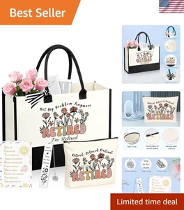 Ruhestandsgeschenke für Frauen 2025 - Tragetasche, Blumentasche & Sonnenblumen-Lesezeichen - Bild 1 von 9