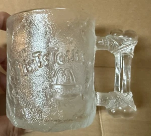 Vintage 1993 Flintstone Glass Macdonald’s Coffee Mug - Picture 1 of 5
