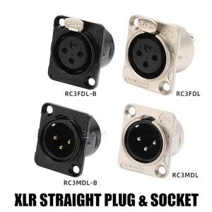 1x 3-PIN XLR Straight Plug & Socket Metal Connectors (Select MALE or FEMALE) - Picture 1 of 18