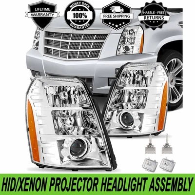 HID/Xenon Projector Headlights Assembly For Cadillac Escalade ESV EXT 2007-2014 Foto 1 de 4