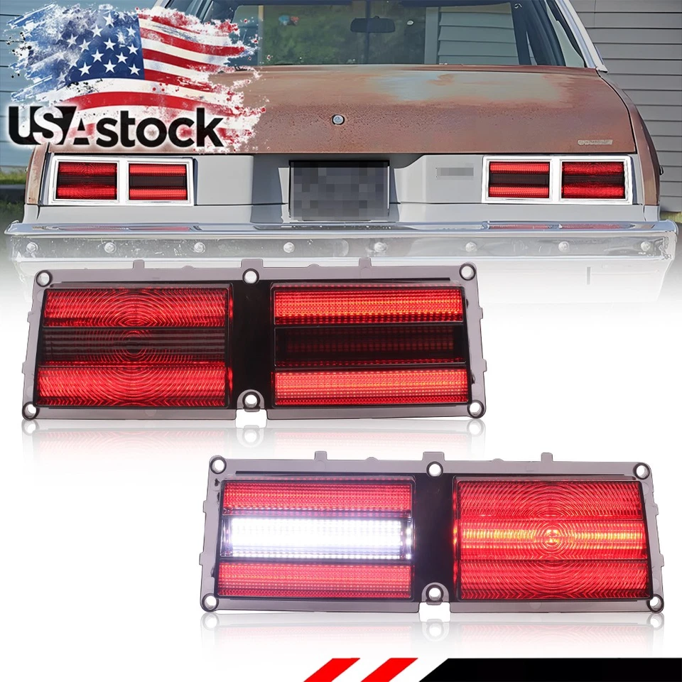 2X Smoked Red LED Tail Brake w/ Backup Light Lenses For 1975-1979 Chevy II Nova - Image 1 of 4