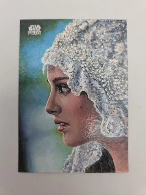 Topps Star Wars Galaxy Chrome Padme Amidala Sketch Card By Ashley Marsh - Image 1 of 4