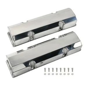 Fabricated Tall Valve Covers w/Short Bolt For 1958-86 Small Block Chevy SBC 350 - Imagen 1 de 8