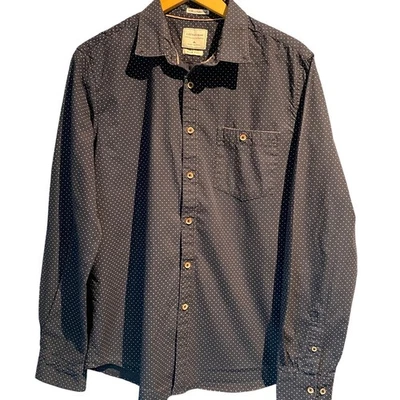 Camisa Cactus Hombre Talla XL Azul Marino Blanco Lunares Ajustada Calce Moderno 100% Algodón Foto 1 de 4