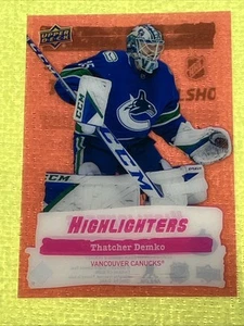 Thatcher Demko 2022-23 Upper Deck S2 #HL-5 PINK HIGHLIGHTERS - Canucks SSP - Picture 1 of 2