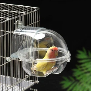 Plastic Parrot Bathtub Hang Clear Bathing Tub Box Bird Bath Cage  Bird - Picture 1 of 6