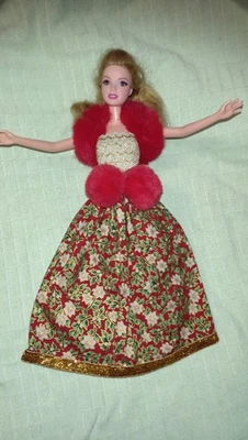 Barbie Kleid Weihnachten Puppen Kleidung Prinzessin Winter Weihnachtskleid K27 - Bild 1 von 3