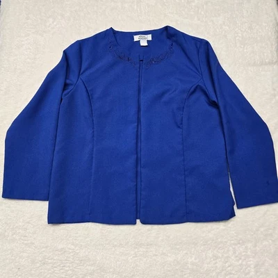 Adrian Delafield for Haband Blazer Women's Jacket Unlined Blue Open Foto 1 de 4