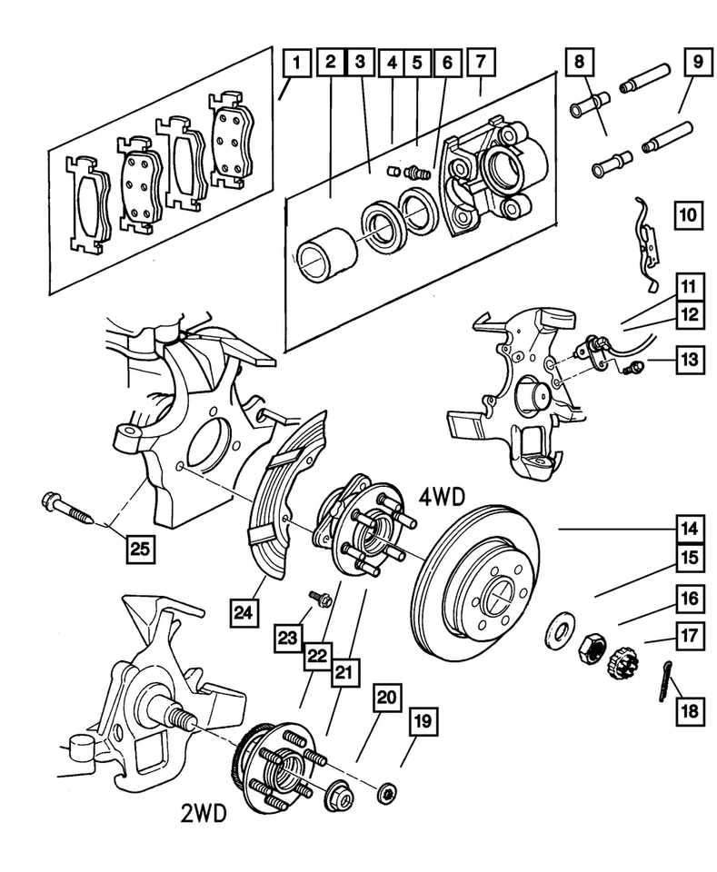 Buje y cojinete de freno Mopar genuino 52009406AE Foto 1 de 1