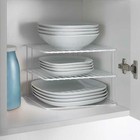 3 Tier Corner Plate Kitchen Cupboard Organiser Tidy Storage Rack Dish Stand 
