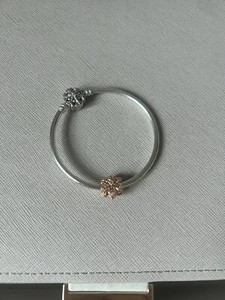 pandora bracelet Christmas bangle limited edition 17cm and rose gold charm - Picture 1 of 1