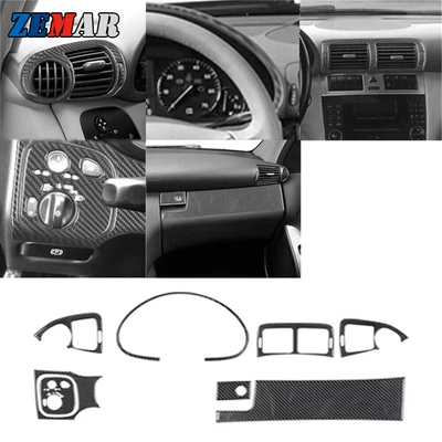 Kit interior panel tablero fibra carbono embellecedor B para Mercedes-Benz Clase C W203 Foto 1 de 4