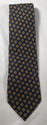 Corbata de seda italiana hecha a mano COACH azul/dorada/roja geométrica - CLÁSICA - USADA EN EXCELENTE ESTADO Foto 1 de 4