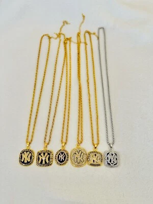 6 PCS NEW YORK Yankees World Series Championship Pendant Necklace, 🇺🇸 SHIP - Image 1 of 4