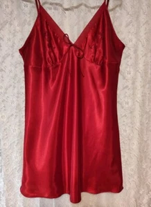 Delta Burke Sz 2XL Dark Red Slip Lingerie Dress Night Gown - Picture 1 of 12