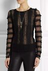 Isabel Marant Quena Swiss Dot Top Blouse Runway Sold Out Black FR 34 XS Lace