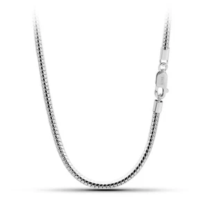925 Solid Sterling Silver Round Snake Necklace for Women & Men 3mm 24" Classic - Imagen 1 de 6