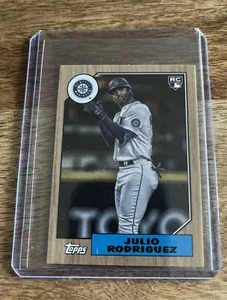 Tarjeta de novato 2022 Topps Mini Julio Rodríguez 1987 Marineros #78B-38 SP RC - Imagen 1 de 2