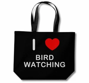 Bolso de compras de algodón Bird Watching I Love (negro, blanco, natural) - Imagen 1 de 8