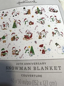 Hallmark 2023 Blanket Throw 50"X60 Singing Snowman Plush 20th Annv Jingle Pals - Picture 1 of 2