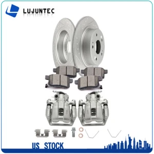 Brake Calipers And Slot Brake Rotors & Ceramic Pads Rear For 08-12 Honda Accord - Bild 1 von 8