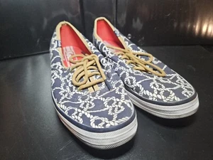 Sneakers stringate Keds donna blu e bianche motivo corda tela TG 6 - Foto 1 di 8