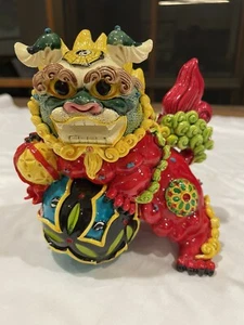Vintage Chinese Dragon Ceramic Porcelain Statue Asian Collectables 13x13cm - Picture 1 of 15
