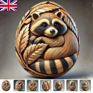 Hand-carved resin animal Easter egg decorations, made in the UK HOT - Picture 1 of 21