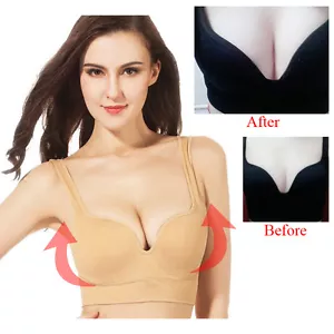Reggiseno donna senza cuciture tempo libero sport yoga imbottito push up senza ferretto esaltatore - Foto 1 di 13
