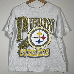 Pittsburgh Steelers 1995 East Side Pub Lauderdale FL NFL Gray Graphic T Shirt - Picture 1 of 3