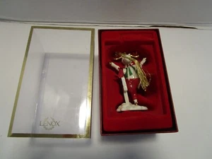 Vintage Lenox Porcelain Marcel Moose Mooseages Ornament Skating 24K gold 2000 - Picture 1 of 10