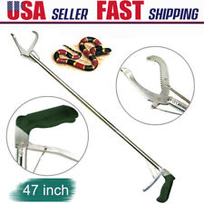 47" Heavy Duty Snake Tongs Reptile Grabber Catcher Stick Wide Jaw Handling Tool