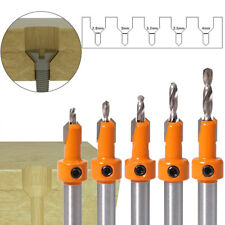 5PCS HSS Timber Woodworking Ti Countersink Drill Bit Set Screw Cutter Wood T-FE